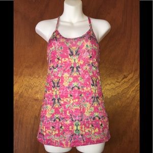 Women’s Delia Floral Pink Tank Top, Small
